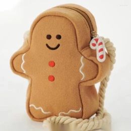 Storage Bags Cartoon Cute Gingerbread Man Cross Body Bag Stocking Shape Shoulder Fashion Versatile Women Girl Christmas XMAS Gift