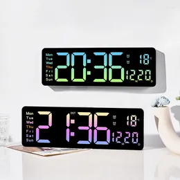 Wall Clocks Gradient Colourful Digital Calendar Clock Date Temperature Display Countdown Led WithRemote Living Room Decoration