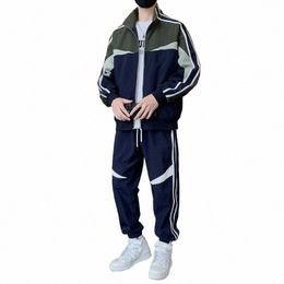 men's Tracksuit Spring/autumn Man Two-piece Set Sweat Suit Overalls Korean Style Leisure Suit Plus Size Hoodies+Harem Pants 02bU#