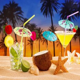 Drinking Straws 50Pcs/Pack Tropical Umbrella Disposable Bendable Cocktail Vinho For Party Bar Wine Decoration