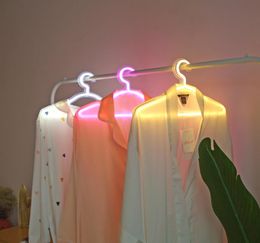 Creative Led clothes hanger neon light Clothes Hangers ins lamp proposal romantic wedding dress decorative clothesrack T9I009507328979
