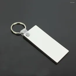 Keychains Wholesale 100pcs DIY MDF Blank Key Chain Sublimation Heat Press Transfer Wooden Card Po &Logo Print Gift-