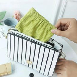 Storage Bags Durable Polyester Pouch Capacity Corduroy Travel Organizer For Women Elastic Bag Hair Accessories