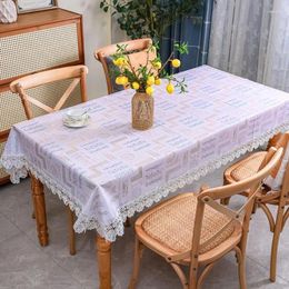 Table Cloth Tablecloth Washable Waterproof Oil-proof Anti-ironing Light Luxury High-grade Lace Household J2343