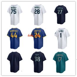 Custom Seattle Men Women Youth Mariners 36 Logan Gilbert 7 Marco Gonzales 56 Penn Murfee 0 Sam Haggerty 21 Hummel 10 Kelenic 68 George Kirby Baseball Jerseys