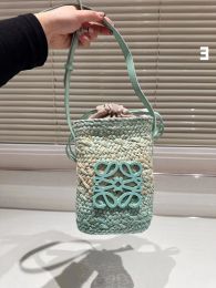 Designer Straw Basket fashion Bag Handwoven Crossbody Beach Tote Summer Ladies Handbag woven bag purse a27