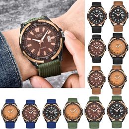 Wristwatches Vintage Fashion Men'S Watches Simple Business Sport Quartz Watch For Men Nylon Belt Calendar Display Wristwatch