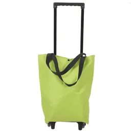 Storage Bags Shopping Tug Bag Cart With Wheels Folding Tension Rod Small Trailer Grocery Collapsible Trolley Large Metal Tote