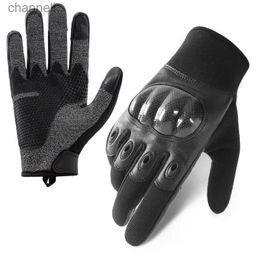 Tactical Gloves Mens Sheepskin Cut-proof Full-finger Outdoor Training Fighting Protective Touch-screen Cycling YQ240328