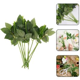 Decorative Flowers Floral Wire Stem Leaves Artificial Plastic Rose Stems Diy Craft Bouquet Making Arrangement Tools