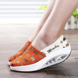 Casual Shoes Women Fashion Vulcanised Sneakers Platform Solid Colour Flat Ladies Breathable Wedges Walking 2024