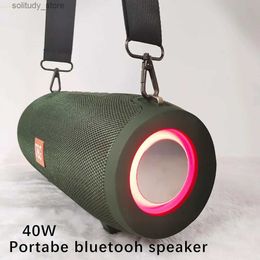 Portable Speakers 40W portable Bluetooth speaker with subwoofer outdoor waterproof super bass suspension box PC computer music center Q240328