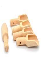 Mini Wooden Scoops Bath Salt Powder Detergent Powder Spoon Candy Laundry Tea Coffee Spoons Eco Friendly Wood Mini Scoops 30pcs9758378