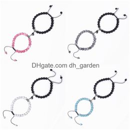 Beaded 2Pcs/Set Magnetic Distance Bead Bracelet Couple Minimalist Heart Lovers Matching Friendship Bracelets For Women Drop Dhgarden Dhidu