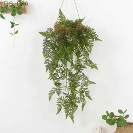 Faux Floral Greenery 100CM Plastic Hanging Fake Fern Grass Green Plant Artificial Persian Leaves Flower Wall Plants Home Wedding Shop Decor 240327