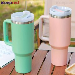 Keepred V2 40oz Stainless Steel Leakproof Tumbler Insulation Cup with Lid & Straw, Reusable Vacuum Water Bottle, Christmas Gift, Birthday Gift