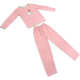Home Clothing Cartoon Long Sleeve Pajamas Set Autumn Nightwear Cotton Loungewear Homewear Suit For Women Size M (Sleeping Bear)