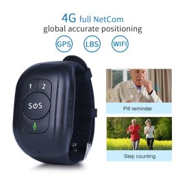 V48 Position Watch GPS Wifi 4G GPS Tracker Personal Tracking Device Temperature Detection Fall Alarm LTE Older Perpeo Watch Traker