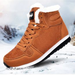 Boots Men Boots Waterproof Winter Boots Men Lightweight Hight Top Leather Shoes Non Slip Warm Snow Boots Plush Women Footwear