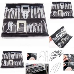 Upgrade Universal 38pcs Car Audio Stereo Fix IT CD Player Radio Removal Repair Kits with Sturdy Pouch Auto Door Panels Interior Disassembly Tool