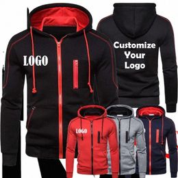 Personalizado mais novo Mens Casual Corporati Hoodie Zip Up Cardigan Cott Moletom Com Capuz Casaco S-4XL X1RF #