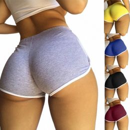 casual Mid Waist shorts for women with elastic straps casual pants candy Coloured mid rise slim fitting shorts Trousers n1r9#