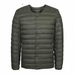 Newbang Tessuto Opaco Ultra Leggero Piumino Uomo Piumino da Uomo Slim Antivento Portatile O-Collo Cappotto Leggero Fodera Calda y9Mc #