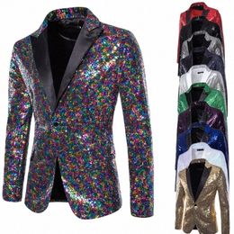 hoo 2024 Men's Sequined European Size Suit Jacket Host MC Stu blazer y5jI#