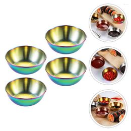 Plates Seasoning Dish Condiment Stainless Steel Dipping Bowl Serving Holder Kitchen Utensils