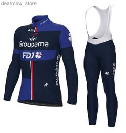Cycling Jackets 2024 Spring/Summer Group FDJ Team Bicycle Jersey Long sleeved Bicycle Jersey bib PANTS Ropa Ciclismo24328
