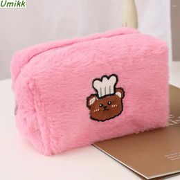 Cosmetic Bags 2024 Cute Plush Storage Bag Large Capacity Pencil Case Travel Toiletry Cartoon Animal Makeup Organiser Clutches