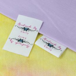 accessories Custom Sewing label, Fold, Custom Clothing Labels Fabric Name Tags, Logo or Text, Cotton Ribbon, Custom Design (FR121)