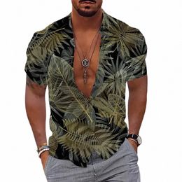 hawaiian Shirt For Men 2024 3D Print Short Sleeve Blouse Beach Holiday Tops Tees Summer Oversized Clothing Male Camisa Masculina j3kR#