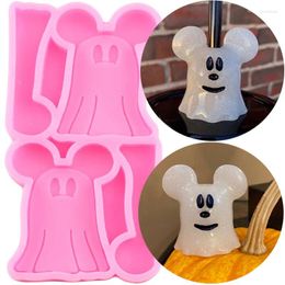 Baking Moulds Halloween Ghost Mouse Straw Topper Silicone Molds Fondant Cake Decorating Tools Keychain Epoxy Resin Mold Candy Chocolate