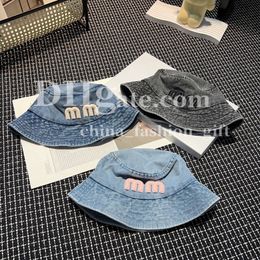 Bucket Hat Denim Fisherman Hat Luxury Letter Ball Cap Summer Sun Hat For Men Women Street Hat Simple Casual Hat Travel Sunscreen Hat