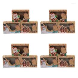 Gift Wrap 12Pcs Kraft Paper Portable Christmas Box Party Favour Holders Goody Candy Cookie Boxes For