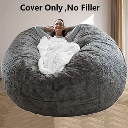 1pc Washable Plush Fleece Youth Black Soft Bean Bag Sofa Chair Cover for Bedroom Office Living Room Home Decor (no Filler)