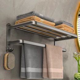 Racks Towel Holder Wall Shelf Without Drilling Double Towel Rack Wall Mounted Self Adhesive Towel Racks for Bathroom Kitchen Stand