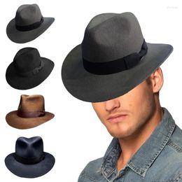Berets Elegant Fedoras Hat For Adult Party With WovenBand RolePlay Costume Flat TopHat HippiesHat Stage Performances