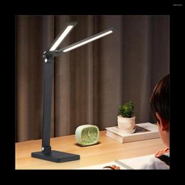 Table Lamps Folding Desk Lamp Double Rocker LED Eye Protection Work Light Dimmable Wireless Charging