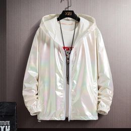 Women's Jackets VOLALO 2024 Spring Summer Jacket Women Colorful Shiny Sunscreen Clothing Couples Color Thin Waterproof Coats Trend Size