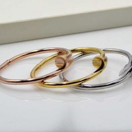 Brand Cati Nail Bracelet 18K Gold Colourless Titanium Steel Open Personalised Trend Luxury Simple and Advanced Sense