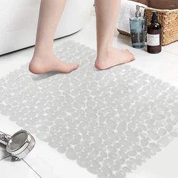 Bath Mats Pebble Massage Anti-slip Shower 54x54cm Pad Floor Non-slip Bathroom Mat Square Design Safety Upgrade