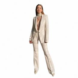 serge Two-piece Suit Single-breasted Solid Colour Busin Casual Korean Suits for Women Trending Womens Clothing 2023 Pants Sets u6BJ#