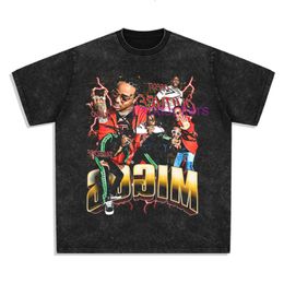 designer t shirt mens polo Hip hop Migos printed American hiphop high street short sleeved T-shirt washed mens and womens trendy brand base shirt