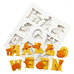 Baking Moulds Halloween Letter Silicone Sugarcraft Mold Resin Tools Cupcake Mould Fondant Cake Decorating