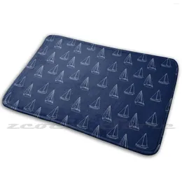 Carpets Sailboat Pattern Design Mat Rug Non-Slip Water Absorb Door Carpet Boat Preppy Yacht Sailing Boating