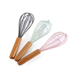 Egg Tools Wooden Handle Silicone Whisk Household Hand Mixer Beater Baking Tool2697776