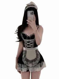 hot Lolita Maid Cosplay Uniform Babydoll Dr Lingerie Erotic Role Play Women Sexy Catsuit Halen Costumes Plus Underwear E6bW#