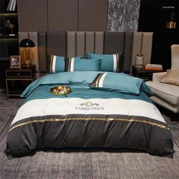 Bedding Sets Set Luxury Fashion High-end Colour Matching Three-piece Blue Grey Children Adult Bedroom Room Decoration King Size